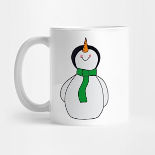 Green Scarf Snowman Mug